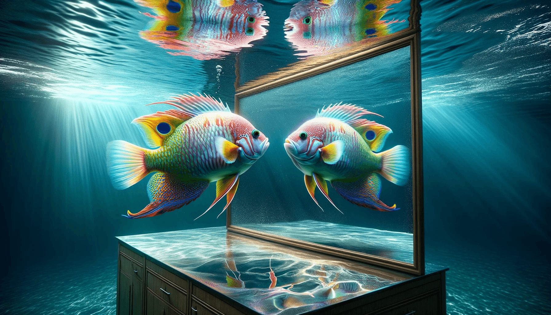 Fish identify themselves in mirrors and portraits 