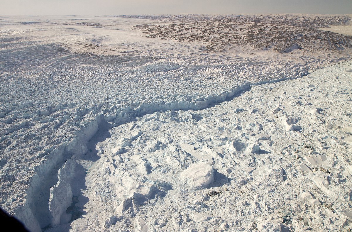 Front of Jakobshavn Isbrae, where the glacier reaches the sea.